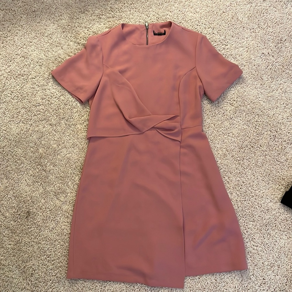 Topshop Pink Drape Shift Dress